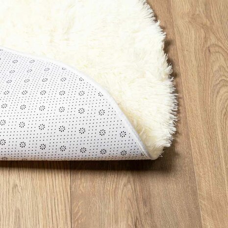 Hoogpolig vloerkleed NAVARRA 100x100 cm polyester crèmekleurig 6
