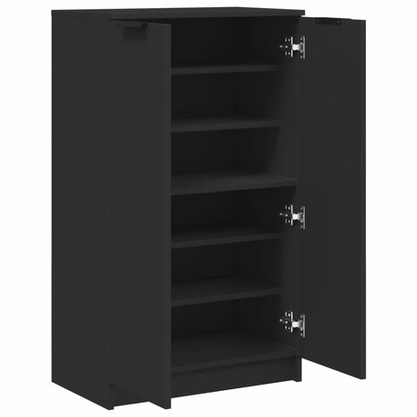 Schoenenkast 59x35x100 cm bewerkt hout zwart 7