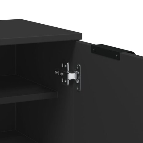 Schoenenkast 59x35x100 cm bewerkt hout zwart 8