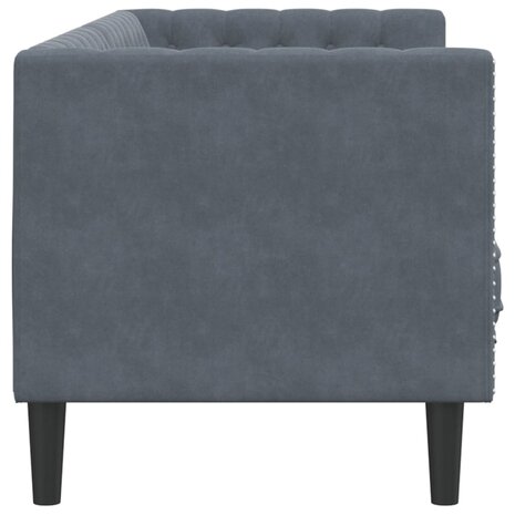 Driezitsbank Chesterfield-stijl en bolsters fluweel donkergrijs 5