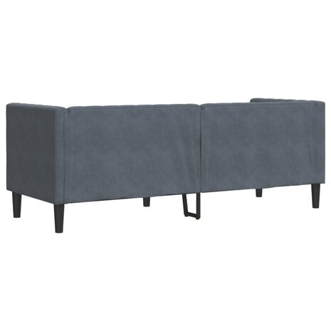 Driezitsbank Chesterfield-stijl en bolsters fluweel donkergrijs 6