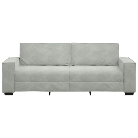 Driezitsbank 180 cm fluweel lichtgrijs 4