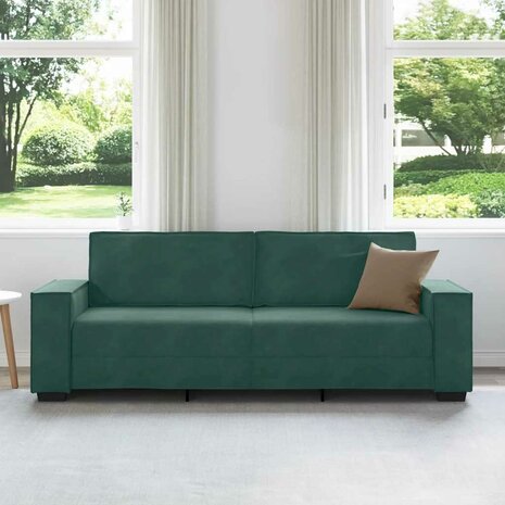 Driezitsbank 180 cm fluweel donkergroen 3