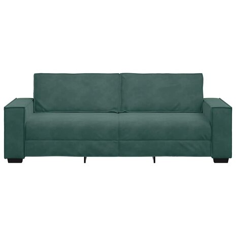 Driezitsbank 180 cm fluweel donkergroen 4
