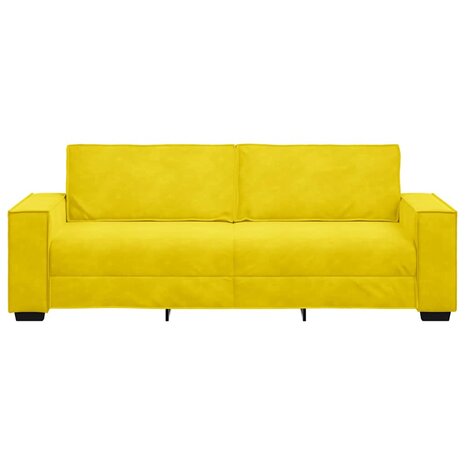 Driezitsbank 180 cm fluweel geel 4