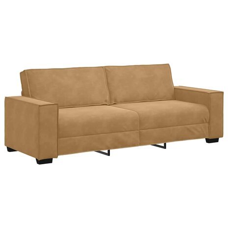 Driezitsbank 180 cm fluweel bruin 2