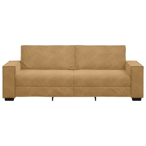 Driezitsbank 180 cm fluweel bruin 4