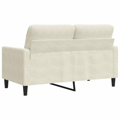 Tweezitsbank 120 cm fluweel crèmekleurig 6