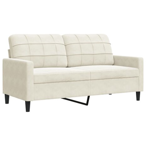 Tweezitsbank 140 cm fluweel crèmekleurig 2