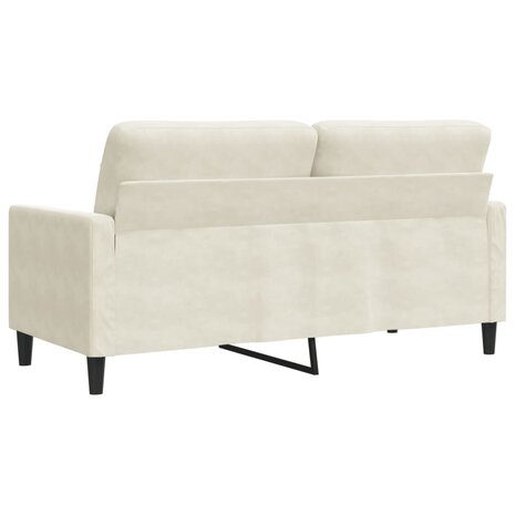 Tweezitsbank 140 cm fluweel crèmekleurig 6