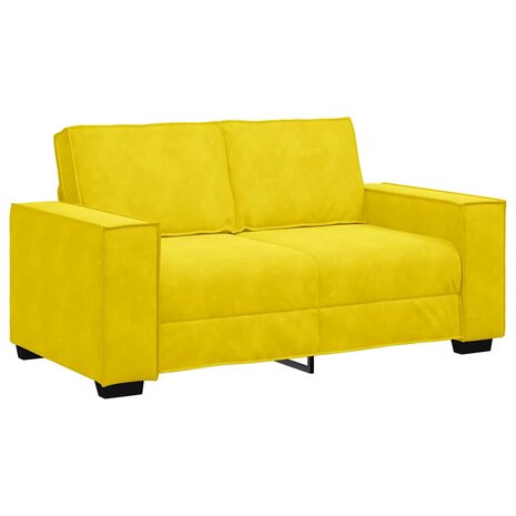 Tweezitsbank 120 cm fluweel geel 2