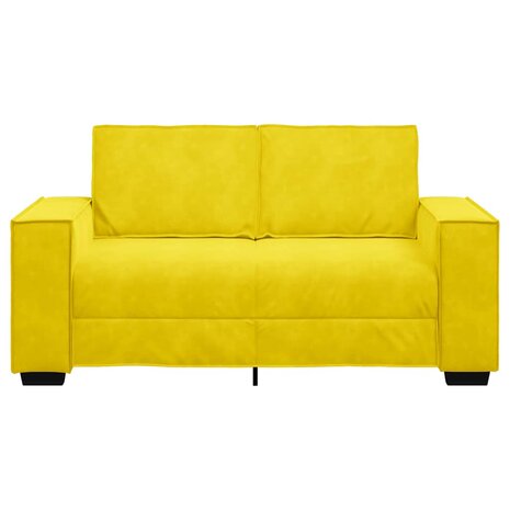 Tweezitsbank 120 cm fluweel geel 4