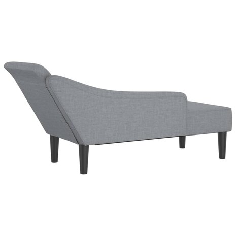 Chaise longue met kussens stof lichtgrijs 5
