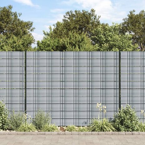 Tuinschermen 10 st 252,5x19 m PVC grijs 1