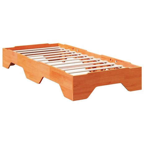 Bedframe zonder matras stapelbaar wasbruin 90x190 cm hout 3