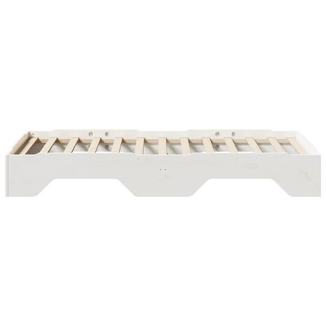 Bedframe zonder matras stapelbaar 75x190 cm massief hout wit 6