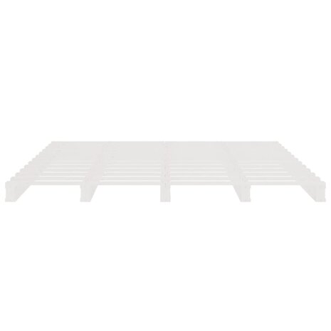 Palletbed massief hout wit 180x200 cm 5