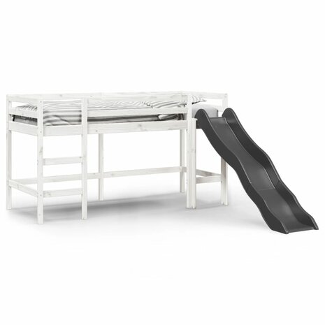 Kinderhoogslaper zonder matras massief grenenhout wit 80x200 cm 2