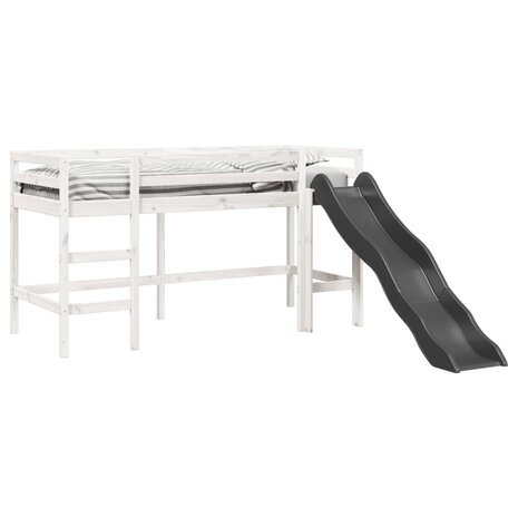 Kinderhoogslaper zonder matras massief grenenhout wit 80x200 cm 4