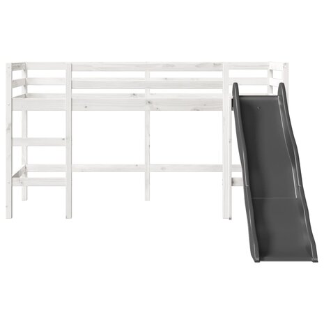 Kinderhoogslaper zonder matras massief grenenhout wit 80x200 cm 5
