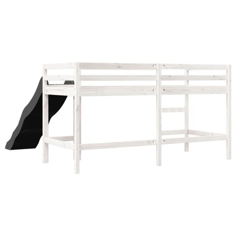 Kinderhoogslaper zonder matras massief grenenhout wit 80x200 cm 7