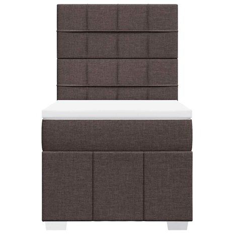 Boxspring met matras stof donkerbruin 90x200 cm 6