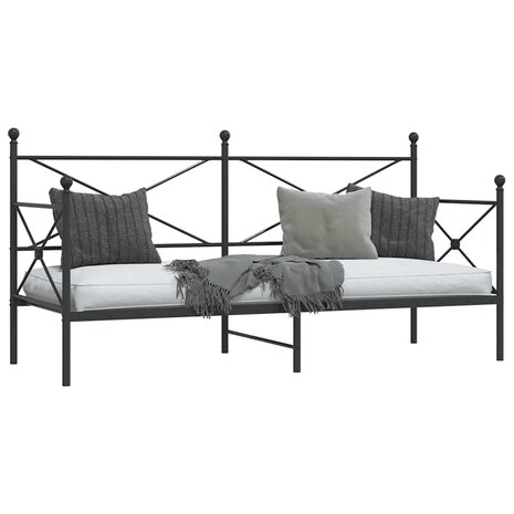 Slaapbank zonder matras 80x200 cm staal zwart 4