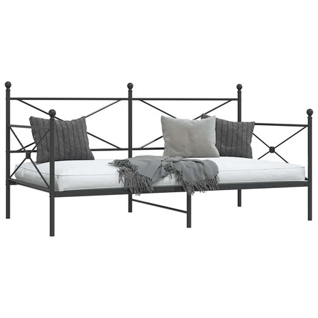 Slaapbank zonder matras 100x190 cm staal zwart 4