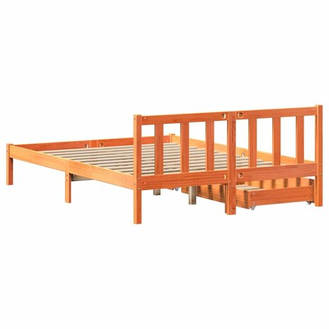 Bed met matras massief grenenhout wasbruin 140x190 cm 6