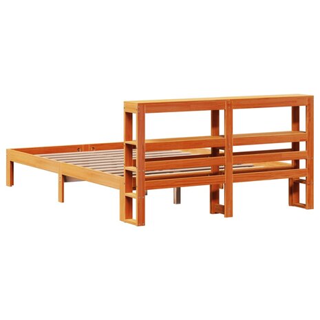 Bed met matras massief grenenhout wasbruin 140x190 cm 8