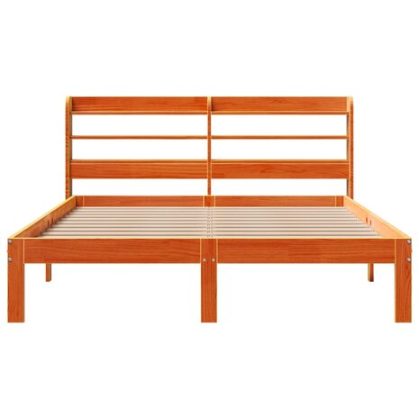 Bed met matras massief grenenhout wasbruin 140x190 cm 4