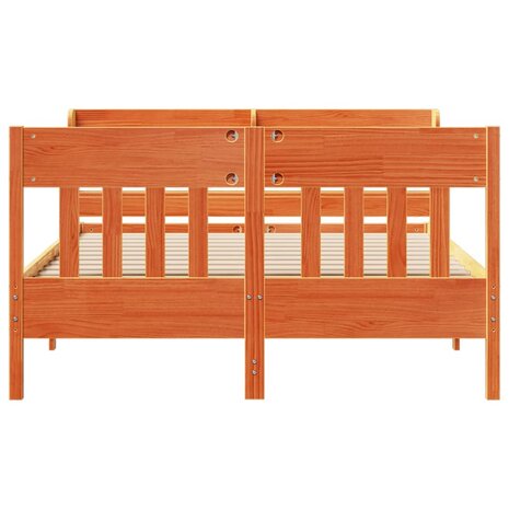 Bed met matras massief grenenhout wasbruin 140x190 cm 4