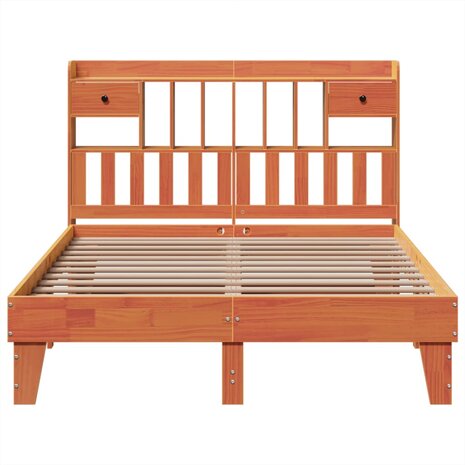 Bed met matras massief grenenhout wasbruin 140x190 cm 4