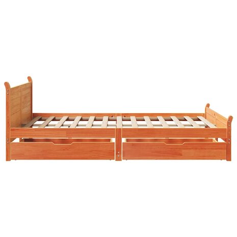 Bed met matras massief grenenhout wasbruin 140x190 cm 7