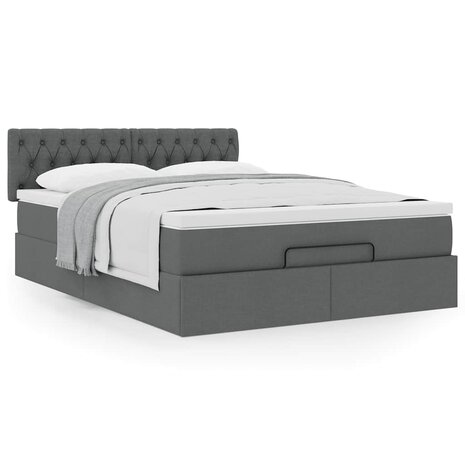 Bed met matras 140x200 cm stof donkergrijs 4