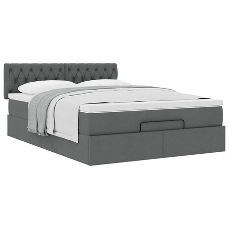 Bed met matras 140x200 cm stof donkergrijs 5