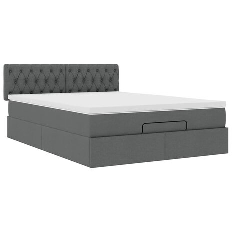 Bed met matras 140x200 cm stof donkergrijs 6