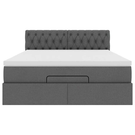 Bed met matras 140x200 cm stof donkergrijs 7