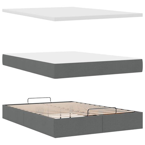 Bed met matras 140x200 cm stof donkergrijs 8