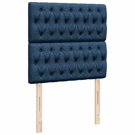 Bed met matras 90x200 cm stof blauw 8