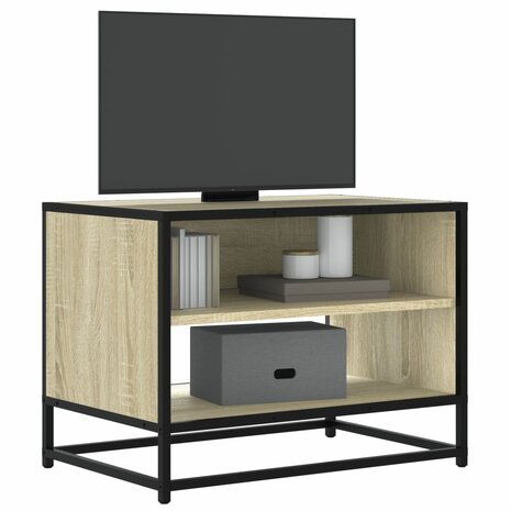Tv-meubel 61x40x46 cm bewerkt hout metaal sonoma eikenkleurig 1