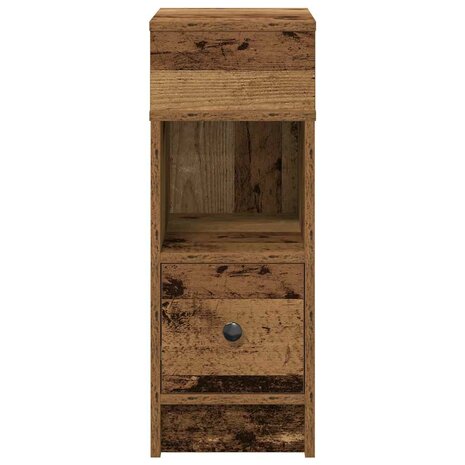 Nachtkastje met lade 25x31x66 cm oud houtkleurig 4