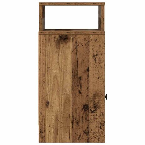 Nachtkastje met lade 25x31x66 cm oud houtkleurig 6