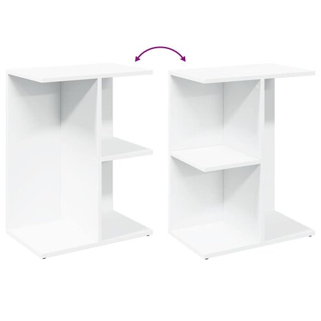 Nachtkastje 46,5x29x61 cm bewerkt hout wit 7