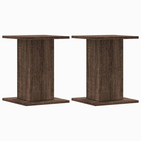 Plantenstandaards 2 st 30x30x40 cm bewerkt hout bruin eiken 2