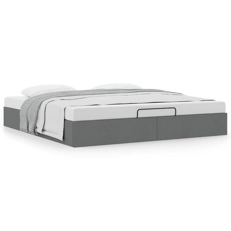 Bedframe zonder matras 200x200 cm stof donkergrijs 4