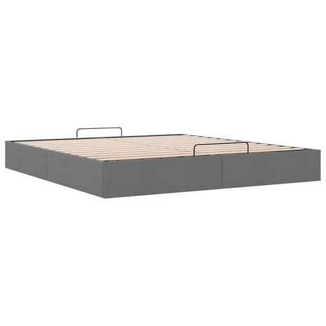 Bedframe zonder matras 200x200 cm stof donkergrijs 6