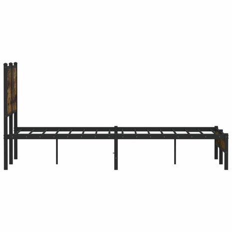 Bedframe zonder matras metaal gerookt eikenkleurig 120x200 cm 6