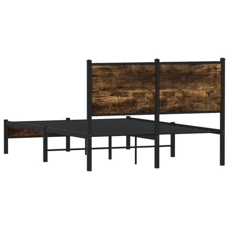 Bedframe zonder matras metaal gerookt eikenkleurig 120x200 cm 7