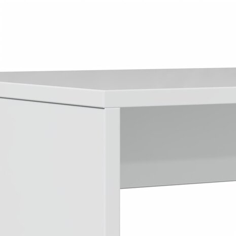 3-delige Eettafel en bankenset bewerkt hout hoogglans wit 8